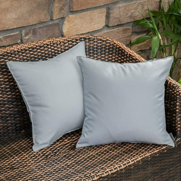 NEERYO Outdoor Throw Pillows Covers Waterproof Stripe 18x18 inch Decorative Couch Farmhouse Pillows for Patio Furniture Garden Christmas Decor Cushion Sham Throw Pillowcase Set of 2 Dark Green 